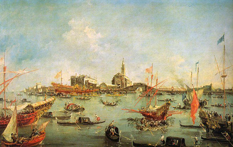 Francesco Guardi The Doge in the Bucentaur at San Nicolo di Lido on Ascension Day China oil painting art